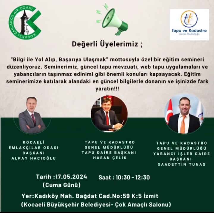 Kocaeli Emlakçılar Odası Bilgilendirici Eğitim Semineri