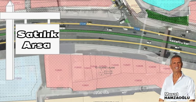 Kocaeli İzmit D-100 Cephe Ticari İmarlı 226 m² Satılık Arsa